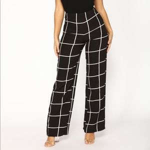Wide leg high waisted pants